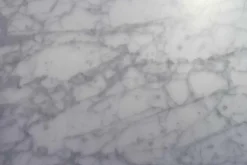 Esstisch La Rotonda Marmor Bianco Carrara Opaco Weiß Gestell Amerikanischer Nussbaum