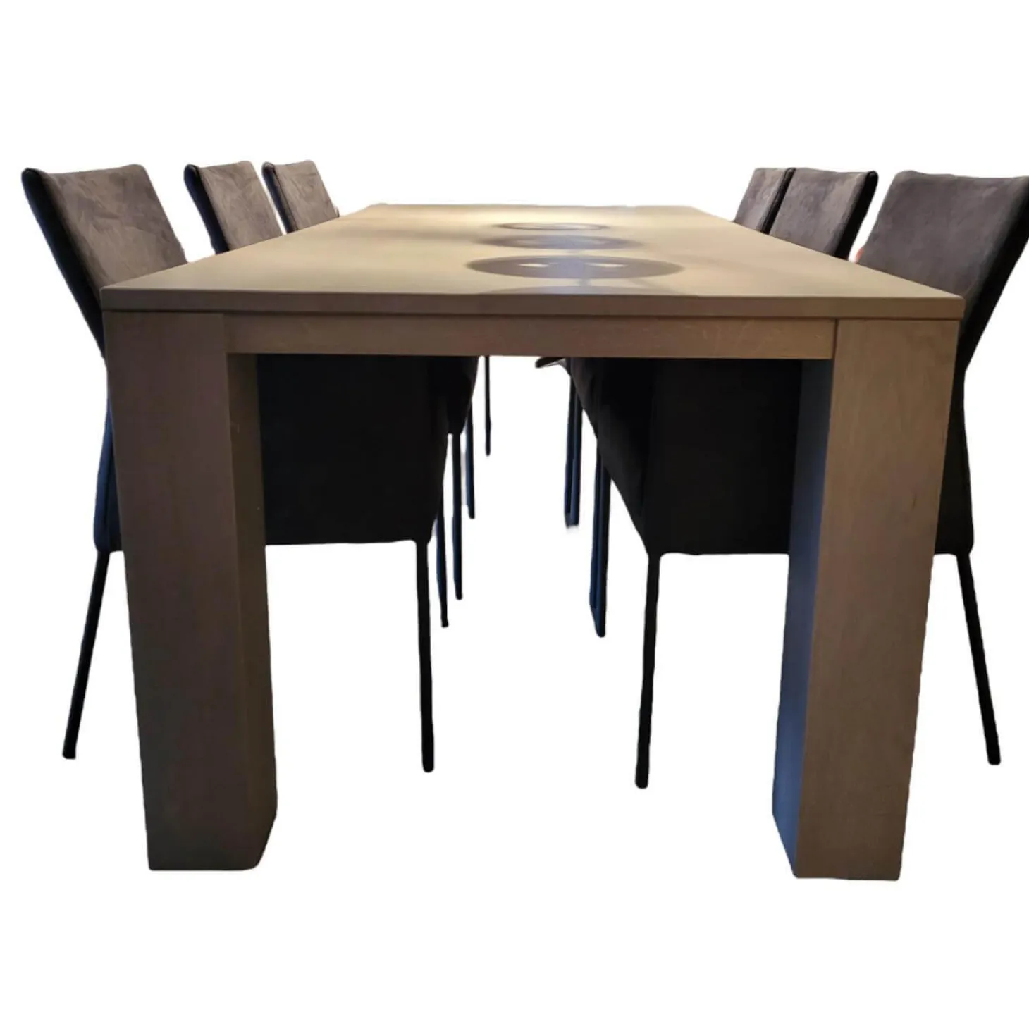 Esstisch Markant Eiche Massiv Silver Grey Matt Lackiert