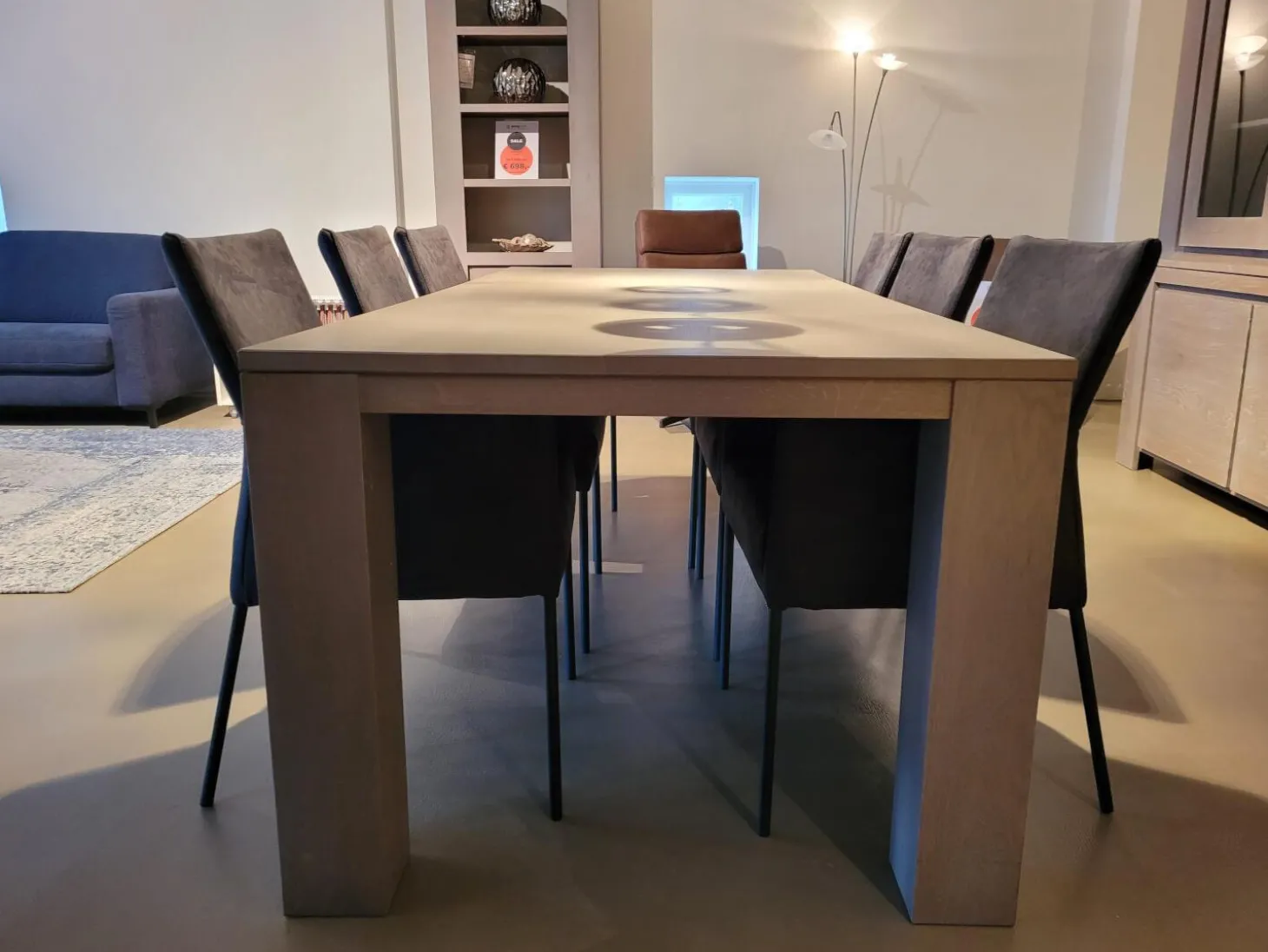 Esstisch Markant Eiche Massiv Silver Grey Matt Lackiert