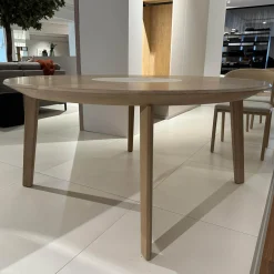 Esstisch Miró Eiche Weißöl Drehteller Keramik Arctic White