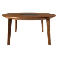 Esstisch Miró TKMI16 Nussbaum Natur Geölt Drehteller Keramik Basalt Black MP