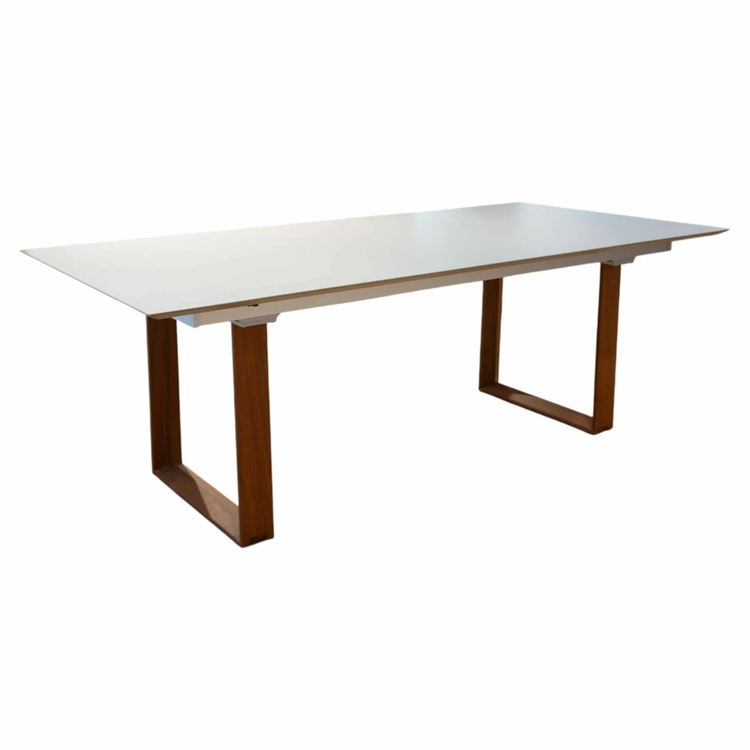 Esstisch Mirado Ausziehbar Tischplatte Fenix NTM Castro Ottawa Taupe Gestell Nussbaum mit Einlegeplatte