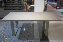 Esstisch Mirado Ausziehbar Tischplatte Fenix Grigio Londra Grau Gestell Grau Matt