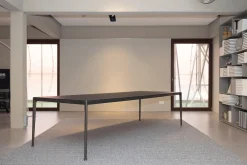 Esstisch Mirto Platte Eiche Schwarz Gebürstet Gestell Schwarz Verchromt Lackiert