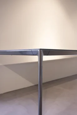 Esstisch Mirto Platte Eiche Schwarz Gebürstet Gestell Schwarz Verchromt Lackiert