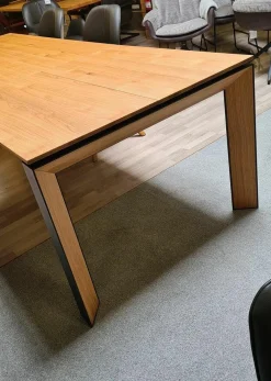 Esstisch Monaco M513-86-078 Eiche Echtholzfurnier Tischbeine Metallprofil Schwarz Ausziehbar