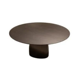 Esstisch Monolith Platte Ulme Schwarz Gestell Bronzo Schwarz Matt