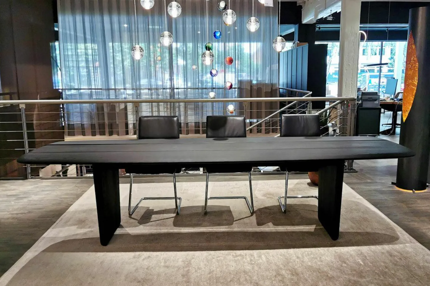 Esstisch Nairobi Eschenholz Massiv Sandgestrahlt Mattschwarz