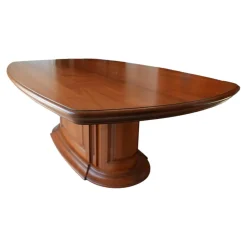 Esstisch Oval Bootsform Unikat Kirschbaum Mit Tür im Sockel