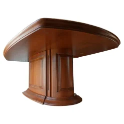 Esstisch Oval Bootsform Unikat Kirschbaum Mit Tür im Sockel