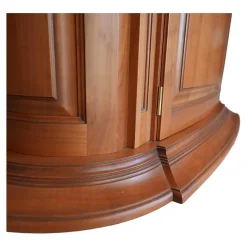 Esstisch Oval Bootsform Unikat Kirschbaum Mit Tür im Sockel