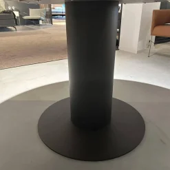 Esstisch Oval Platte Nuss Knorrig Heel Geölt Gestell Schwarz Fein Struktur