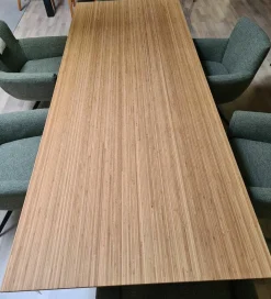 Esstisch Phoenix Bambus Farbe Eiche Bianco Geölt Gestell Metall Schwarz Pulverbeschichtet