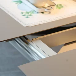 Esstisch Picco Platte Fenix NTM Grigio londra Grau Trägerplatte Lack Matt Grau Säule L70 Matt Tiefschwarz Schwarz Ohne Deko