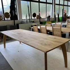 Esstisch Rasant Knorrige Eiche Natur Geölt Äste Mit Harz Ausgegossen Inklusive Auszug