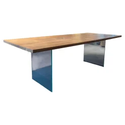 Esstisch RT WoodArt Wildnußbaum Geölt Wange Typ 13-Glaswange