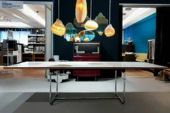 Esstisch S 1072 Tischplatte Nussbaum Geölt Gestell Stahlrohr Ausziehbar