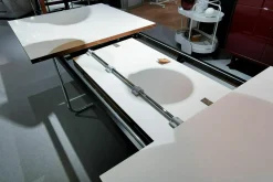 Esstisch S 1072 Tischplatte Nussbaum Geölt Gestell Stahlrohr Ausziehbar