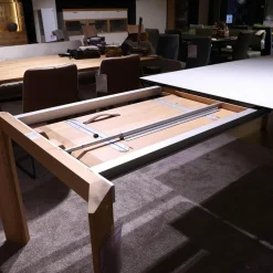 Esstisch Salamanca 3240 4 Wildeiche Massiv Tischplatte Mattglas Ausziehbar