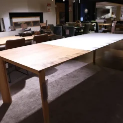 Esstisch Salamanca 3240 4 Wildeiche Massiv Tischplatte Mattglas Ausziehbar