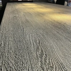 Esstisch SC41 Eiche Geköhlt Silber Gebürstet Gestell Rohstahl Natur Lackiert