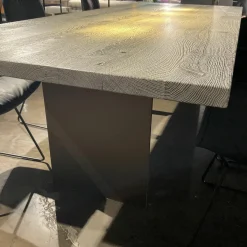 Esstisch SC41 Eiche Geköhlt Silber Gebürstet Gestell Rohstahl Natur Lackiert