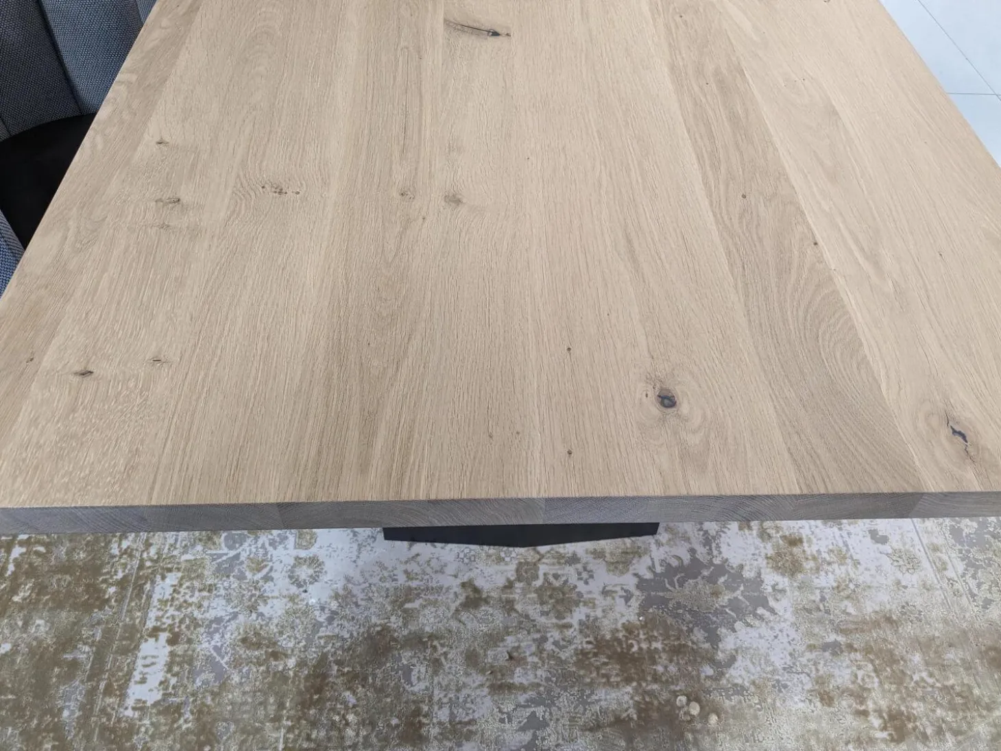 Esstisch Sky Natural Holzoberfläche Gewachst Gestell Natureisen Schwarz Lackiert