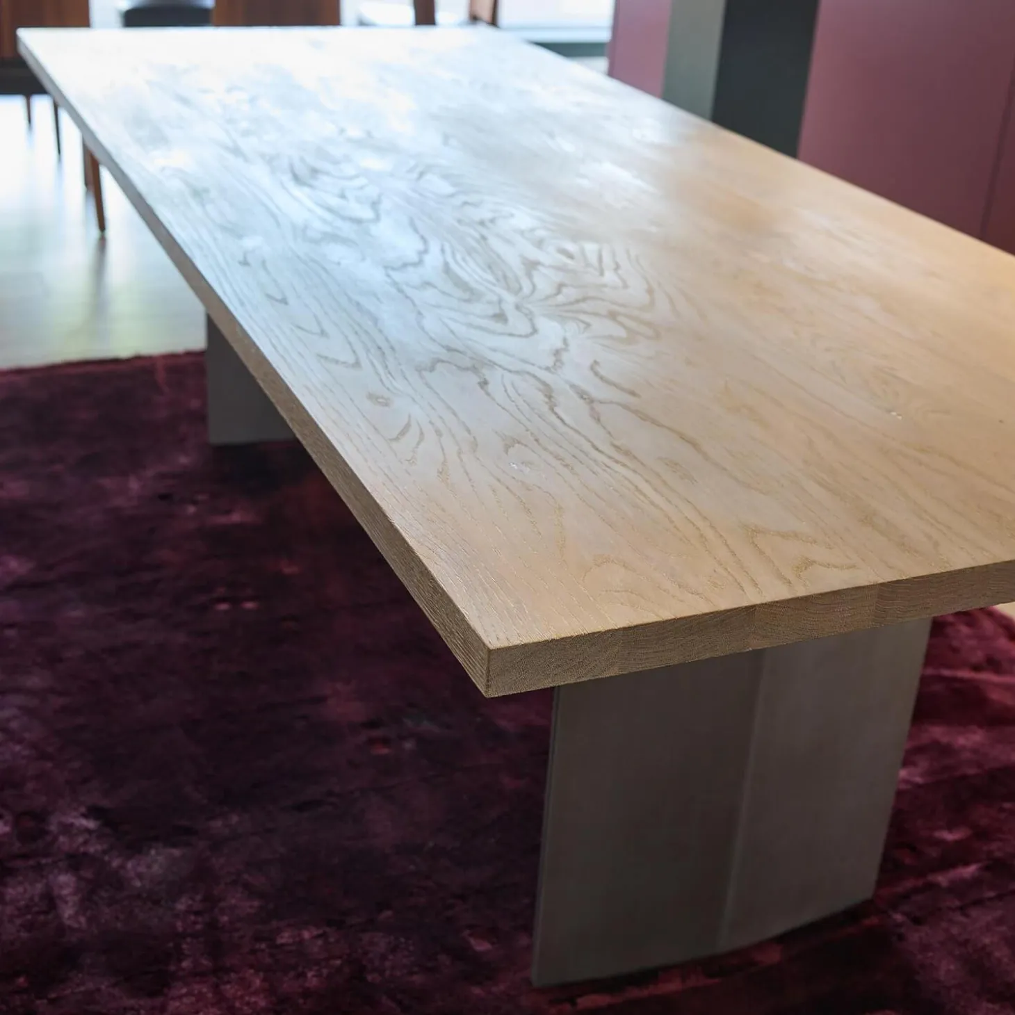 Esstisch Sky Squared Eiche Milchweiß Pigmentiert Gestell Edelstahl-Effekt