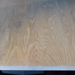 Esstisch Sky Squared Eiche Milchweiß Pigmentiert Gestell Edelstahl-Effekt