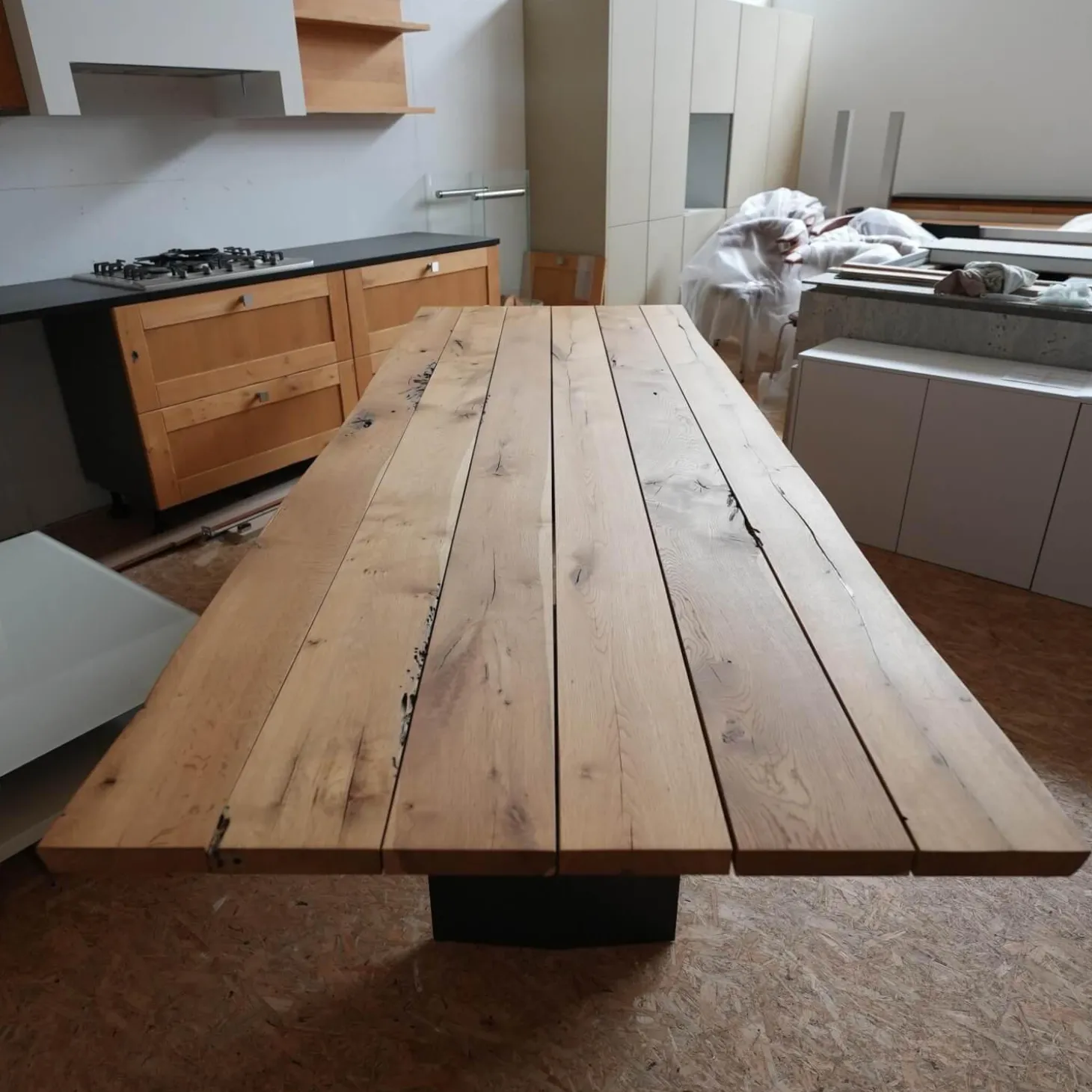 Esstisch Sky-Briccola SM Platte Gewachst Gestell In Rautenform Irondust Lackiert Anthrazitgrau