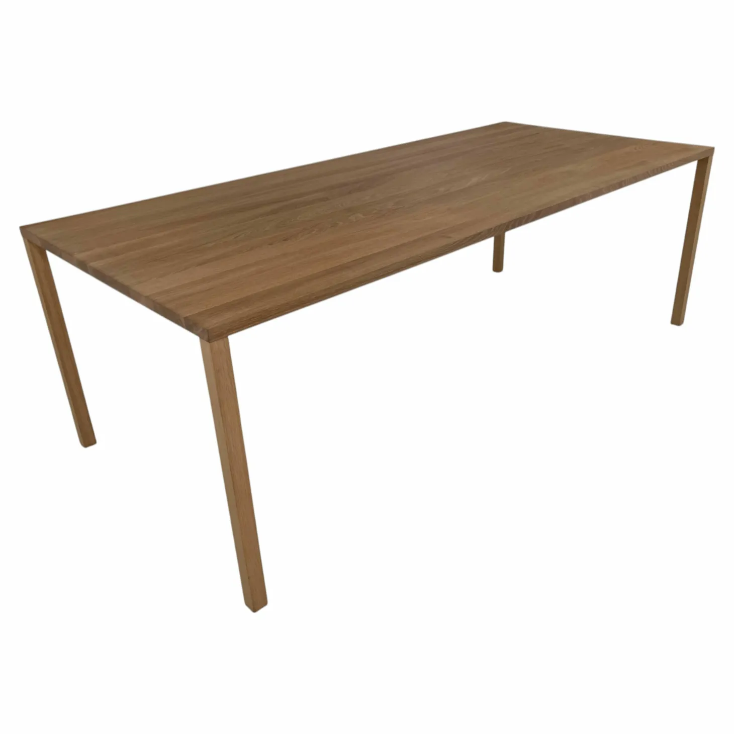 Esstisch Slic Massivholzplatte Eiche Oberfläche Geölt Beine Aluminium Furniert