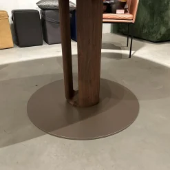 Esstisch Sqround Ast Nussbaum Hartwachssiegel Bodenplatte Sahara Beige Mit Auszug