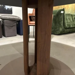 Esstisch Sqround Ast Nussbaum Hartwachssiegel Bodenplatte Sahara Beige Mit Auszug