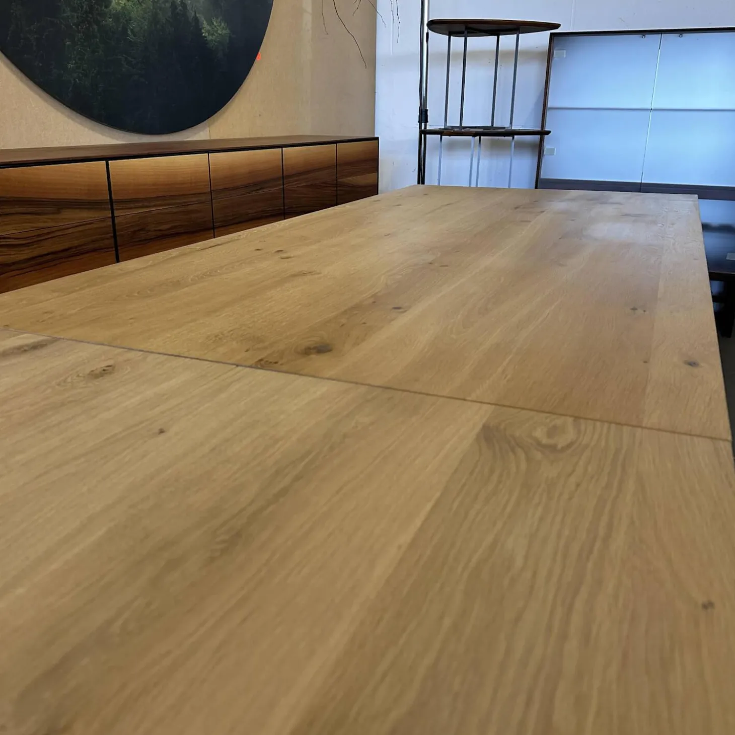 Esstisch SR 1 Light Knorrige Eiche Puro Geölt Äste Mit Zinn Ausgegossen Inklusive Auszug