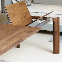 Esstisch SR1 Light Massiv Astnussbaum Geölt Ausziehbar Astlöcher Mit Harz