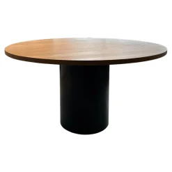 Esstisch TA20 Hiroki Eiche Geölt Stahlsockel Pulverbeschichtet Tiefschwarz