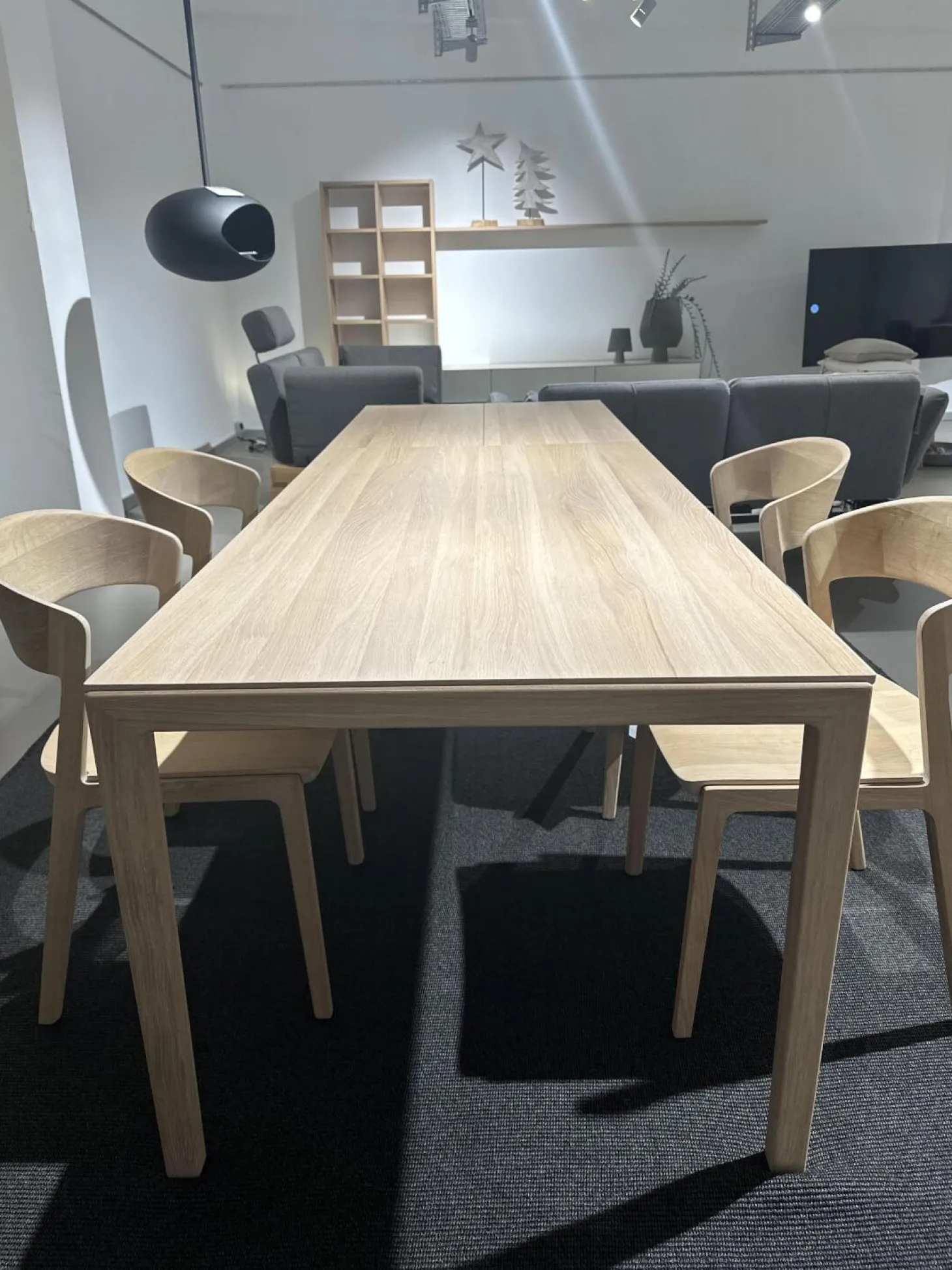 Esstisch Tak Eiche Naturöl Weiß Holzfuß Mit 100cm Auszug