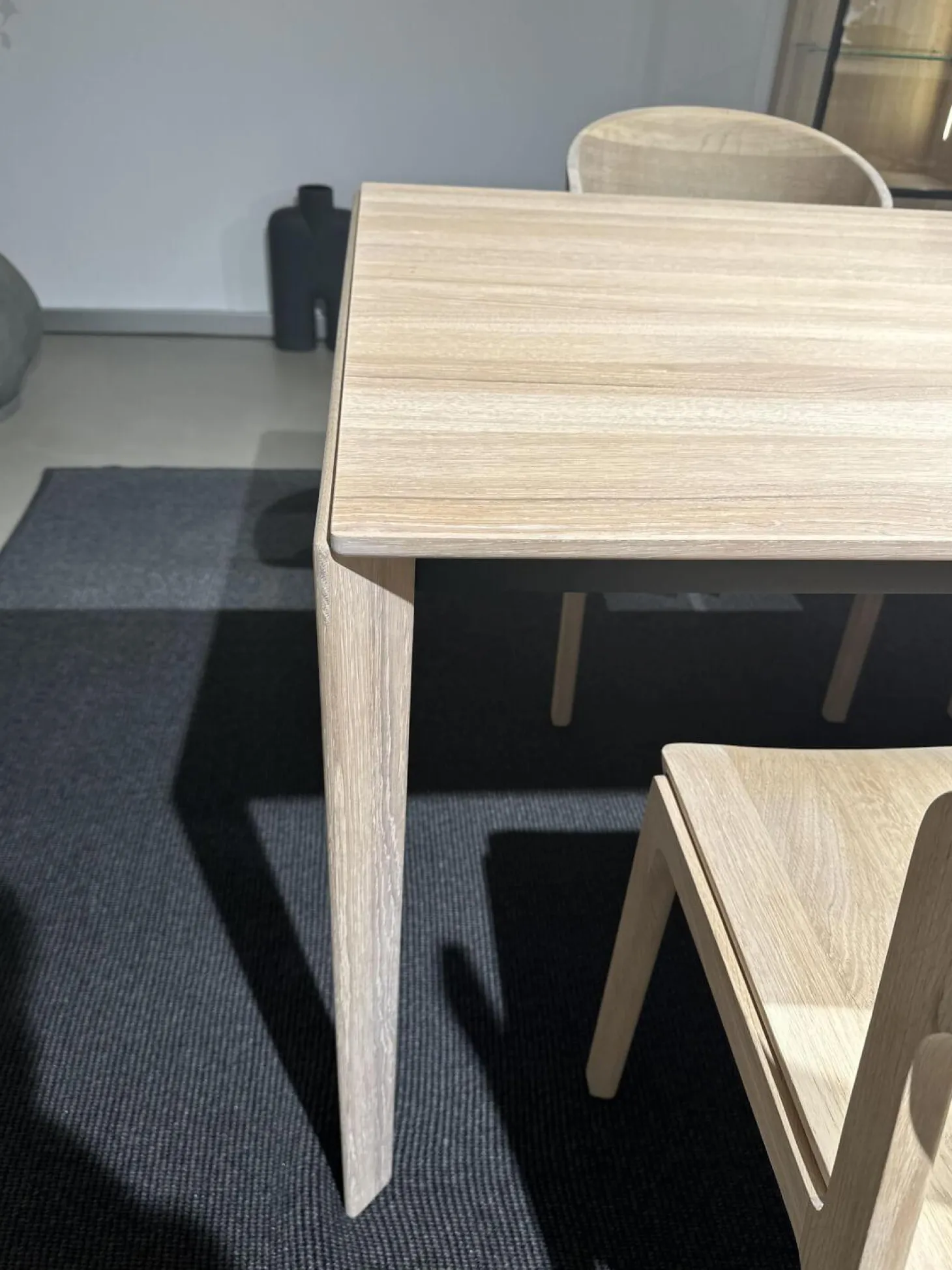 Esstisch Tak Eiche Naturöl Weiß Holzfuß Mit 100cm Auszug