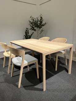 Esstisch Tak Eiche Naturöl Weiß Holzfuß Mit 100cm Auszug