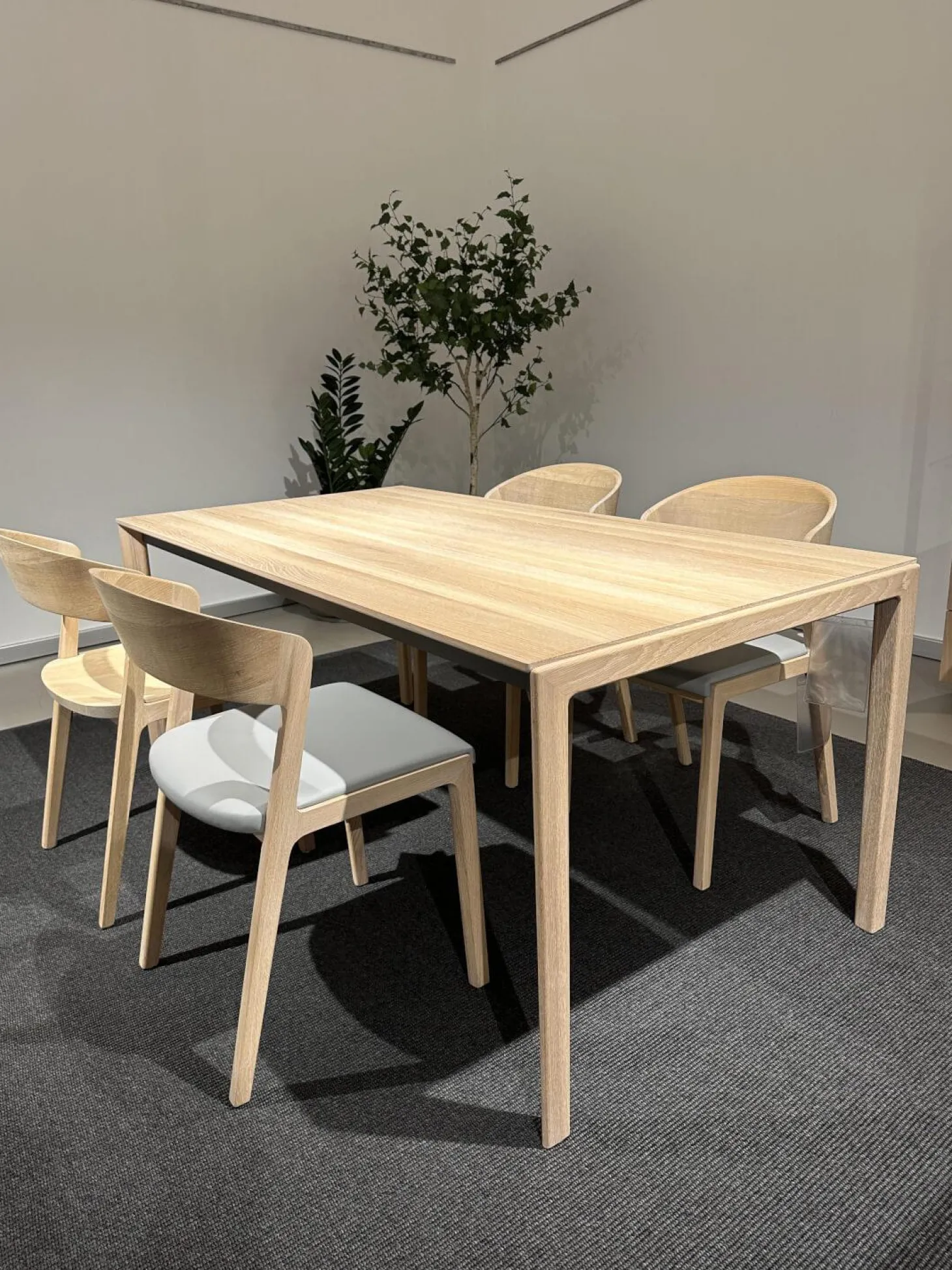 Esstisch Tak Eiche Naturöl Weiß Holzfuß Mit 100cm Auszug