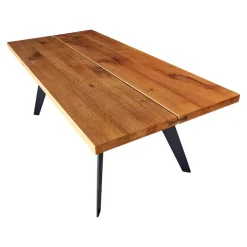 Esstisch Talio 2020 Knorrige Eiche Rustiko Natur Geölt Mittelfuge Äste mit Harz Ausgegossen