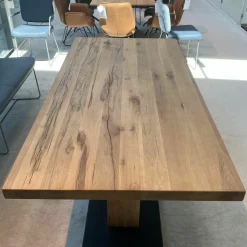 Esstisch Thabea 389344080 Balkeneiche Natur Gestell Metall Schwarz