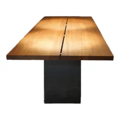 Esstisch Tix Schwarznuss Natur Geölt Gestell Rohstahl Geölt