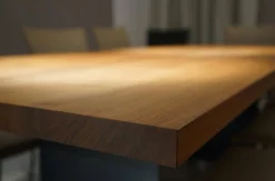 Esstisch Tix Schwarznuss Natur Geölt Gestell Rohstahl Geölt