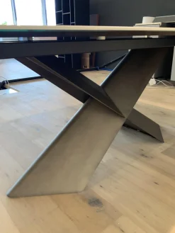 Esstisch Tyron Platte Keramik Marmor Weiß Gestell Metall Bronze Matt