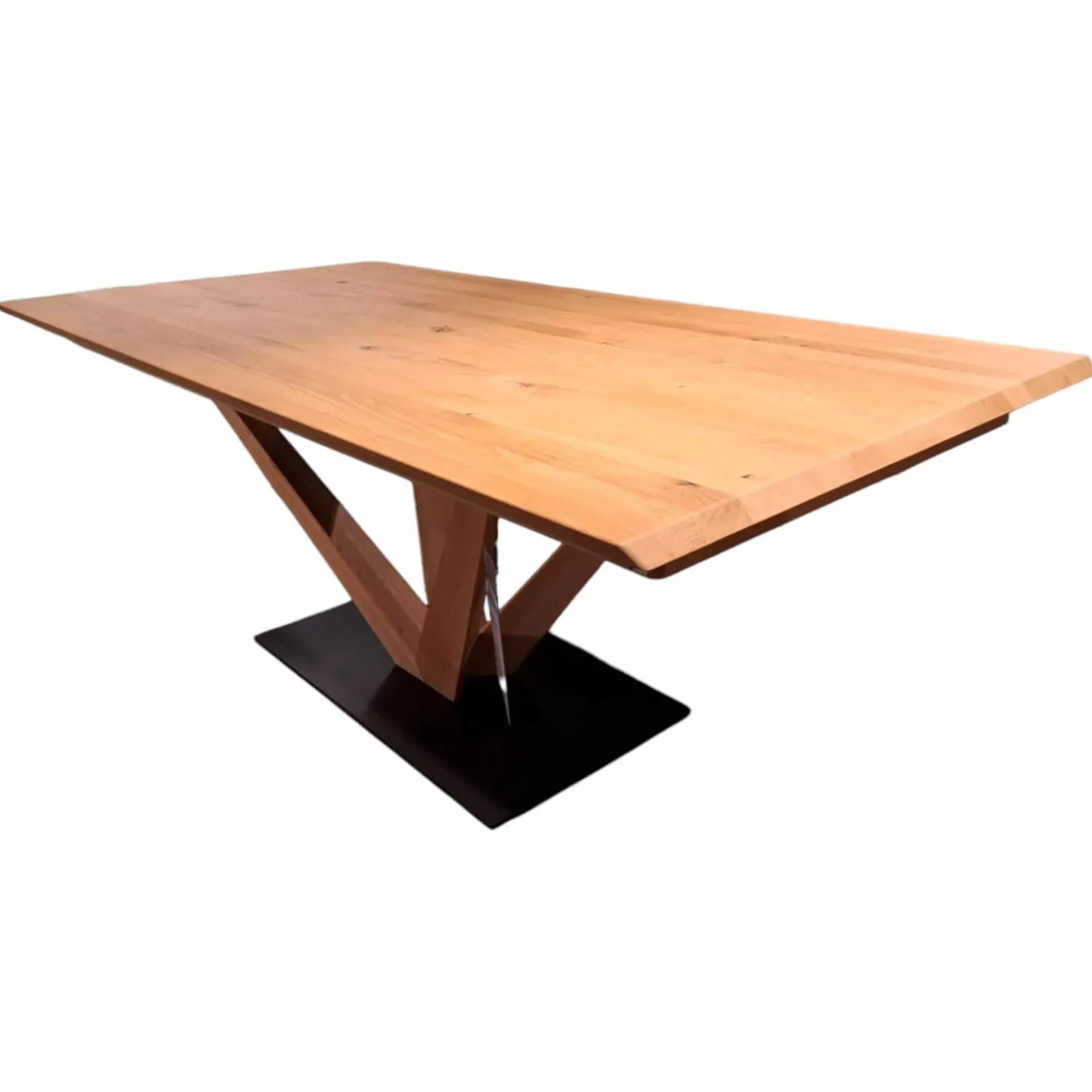 Esstisch Vgalvino Wildeiche Rustico Schwarz Geölt mit 2 Tischverlängerungen