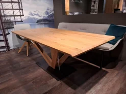 Esstisch Vgalvino Wildeiche Rustico Schwarz Geölt mit 2 Tischverlängerungen