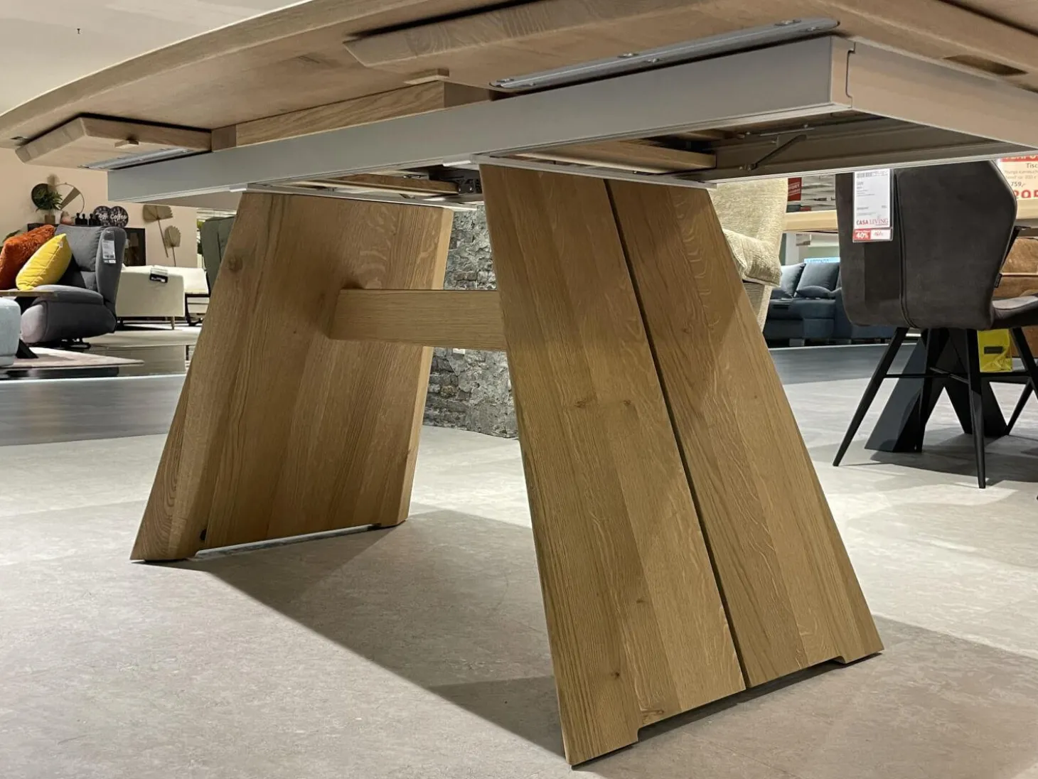 Esstisch V-Rock Living Alteiche Rustico Gebürstet mit Verlängerung