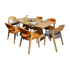 Esstisch V-Rock Massivholz Alteiche Rustiko Mit Auszug