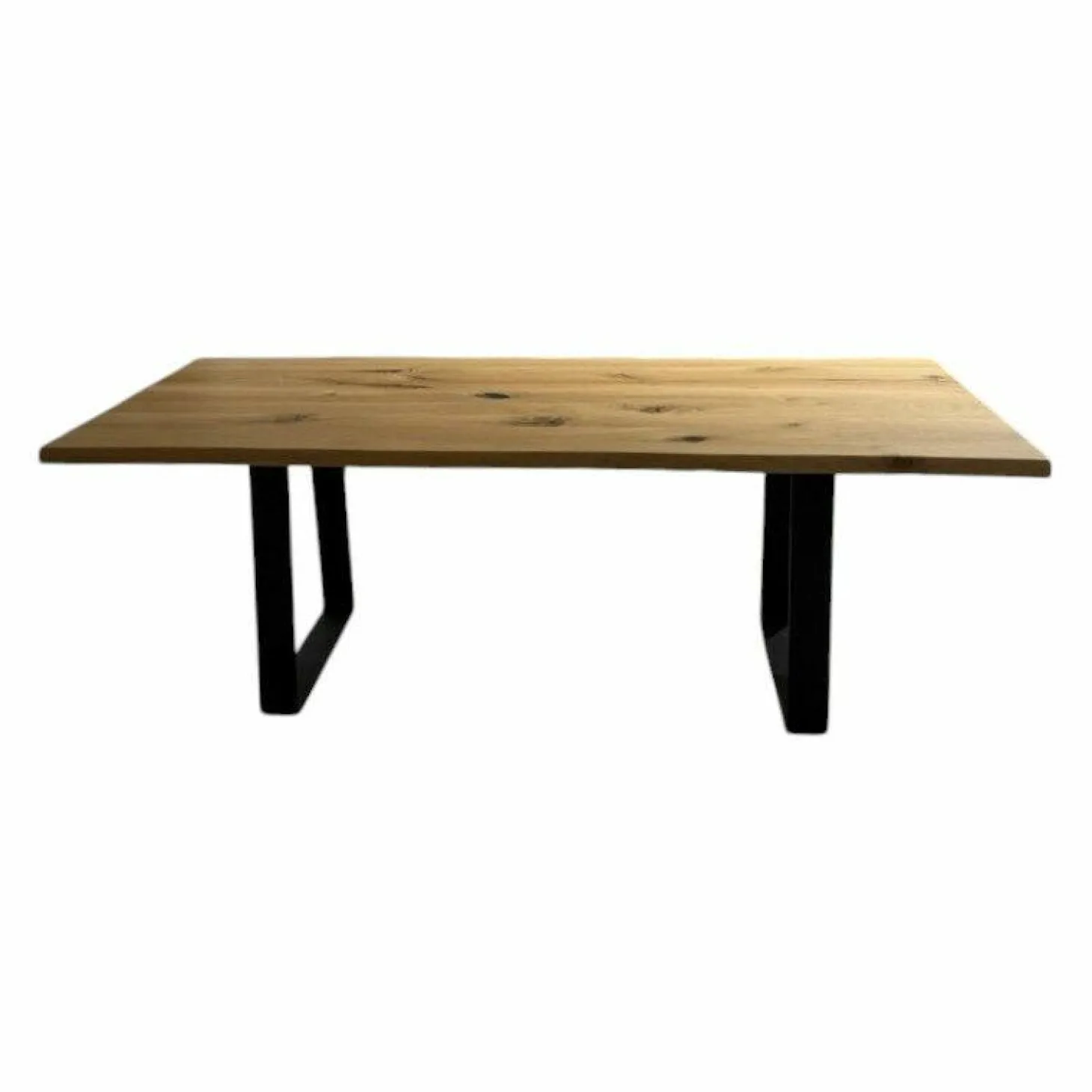Esstisch Wildeiche Gebürstet Natur Kufengestell Metall Schwarz Lackiert